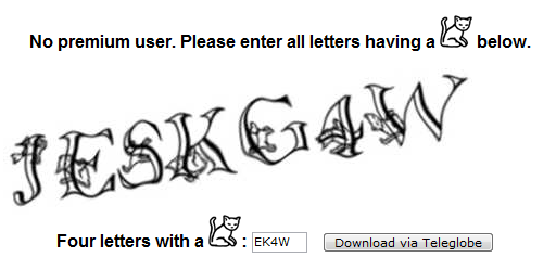 RapidShare CAPTCHA