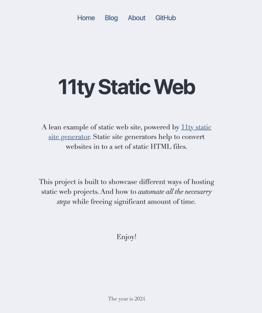 11ty static website minimal lean