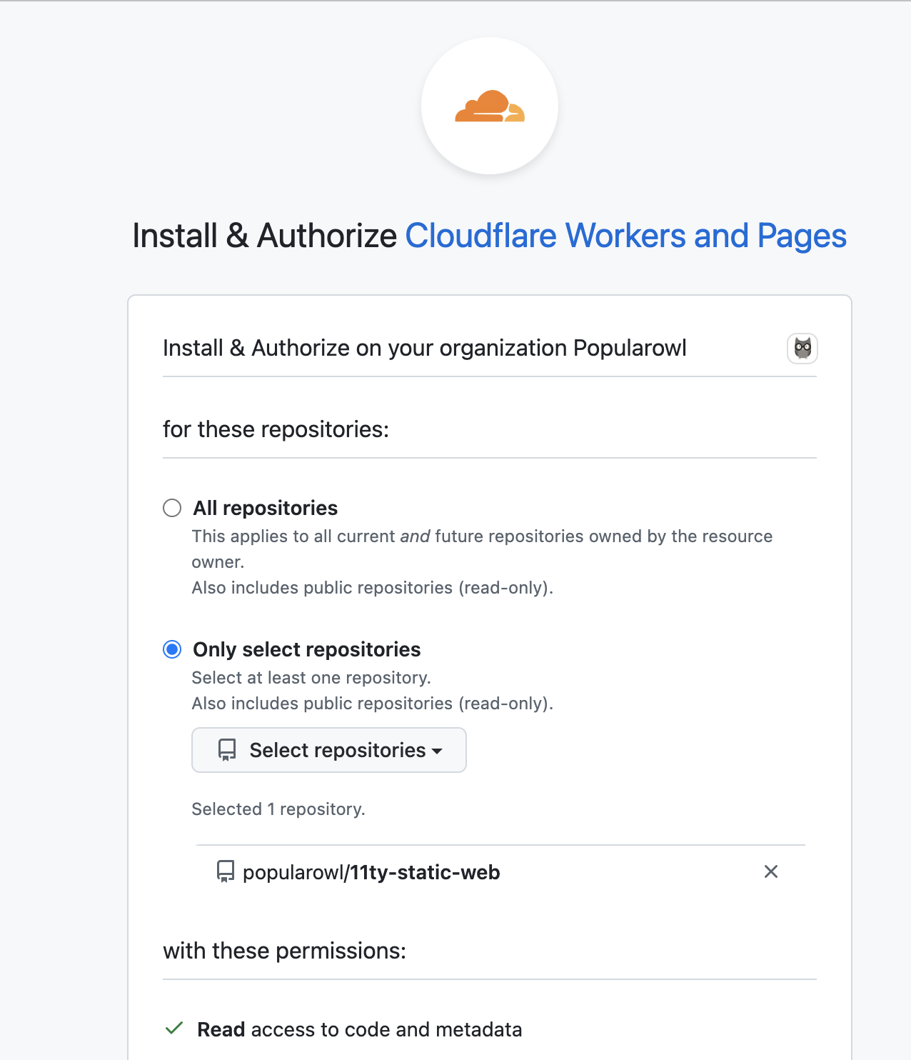 connect cloudflare to github